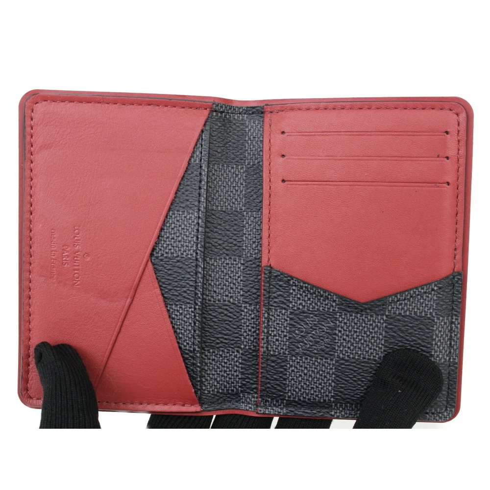 Louis Vuitton Organizer de Poche Card Case Damier Graphite Black Red - Picture 7 of 10